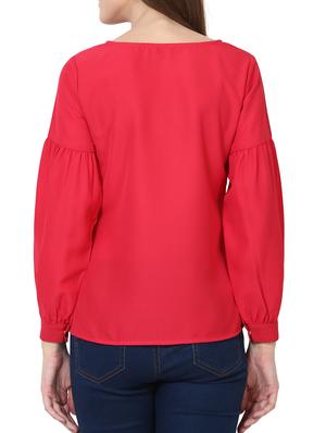 bishop sleeve top stitch neckline top - 15111499 - Standard Image - 3