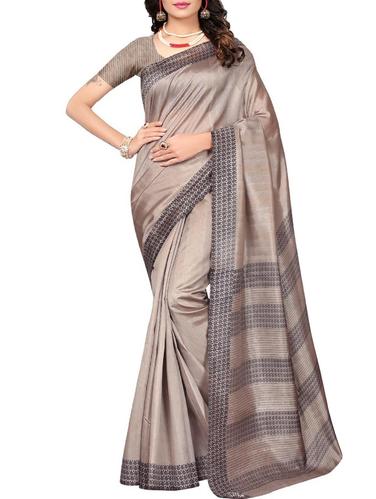 grey cotton bhagalpuri saree with blouse - 15111688 - Very Small Image - 1