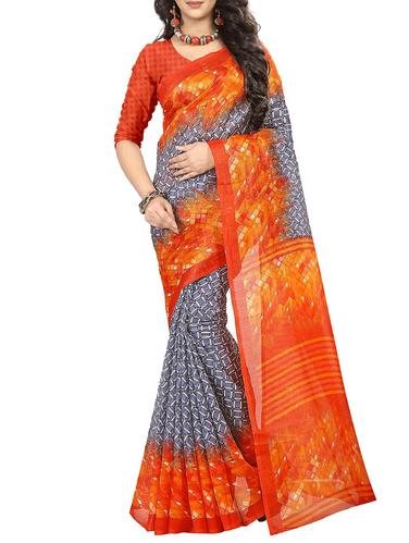 grey cotton bhagalpuri saree with blouse - 15111697 - Very Small Image - 1