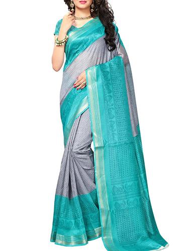 grey cotton bhagalpuri saree with blouse - 15111705 - Very Small Image - 1