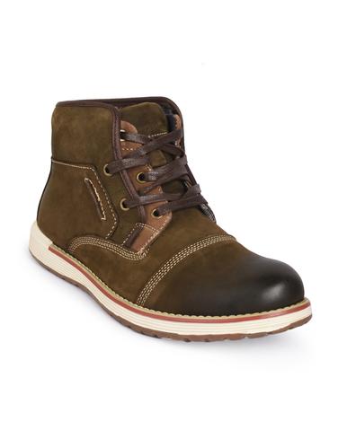 brown leatherette high ankle boot - 15112198 - Very Small Image - 1