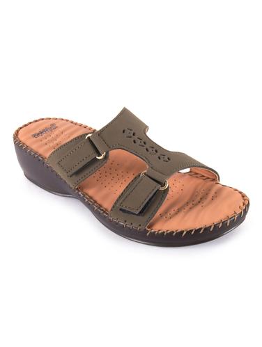 green faux leather slippers - 15112222 - Very Small Image - 1