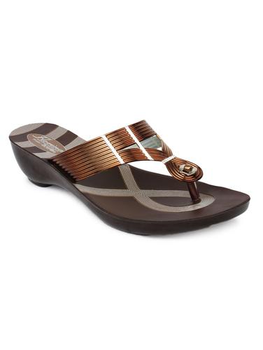copper faux leather slippers - 15112226 - Very Small Image - 1