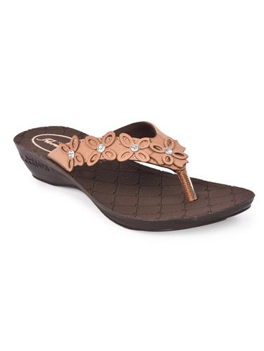 beige faux leather slippers - 15112238 - Very Small Image - 1
