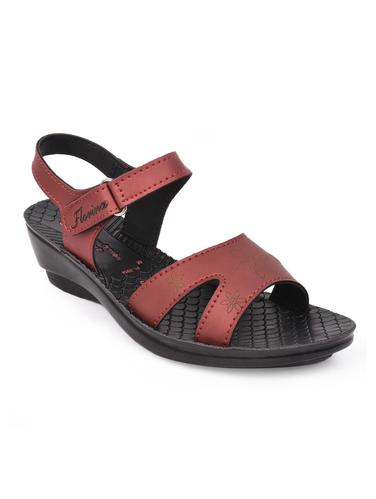maroon ankle strap wedge - 15112591 - Very Small Image - 1