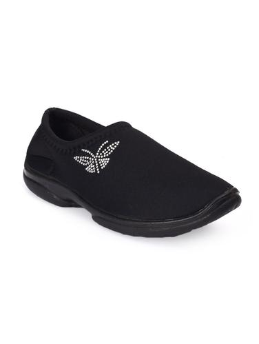 black fabric slip on casual shoes - 15112640 - Very Small Image - 1
