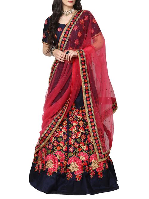 Embroidered paneled lehenga - 15112885 - Very Small Image - 1
