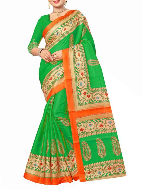 green art silk bhagalpuri saree with blouse - 15112894 - Standard Image - 1
