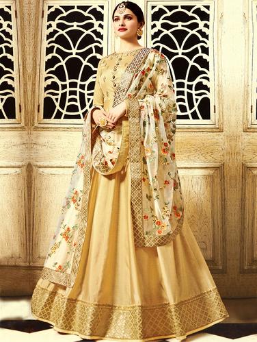 Embroidered semi-stitched anarkali suit - 15113000 - Very Small Image - 1