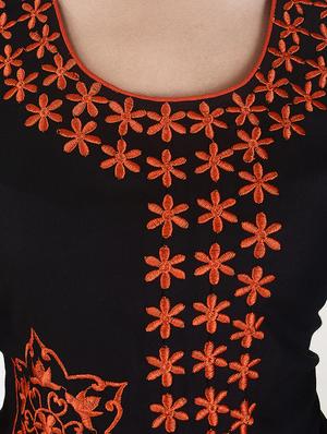 black viscose straight kurta - 15113065 - Standard Image - 4