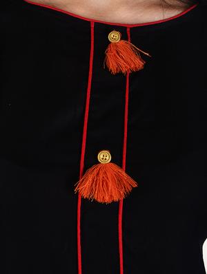 straight kurta with fringes - 15113068 - Standard Image - 4