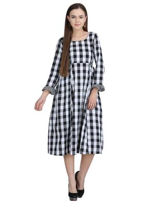 fit & flare checkered dress - 15113261 - Standard Image - 1
