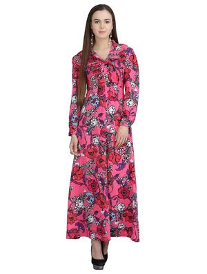 knotted neck floral maxi dress - 15113274 - Standard Image - 1