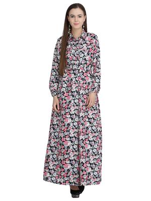 floral self belted maxi dress - 15113277 - Standard Image - 1