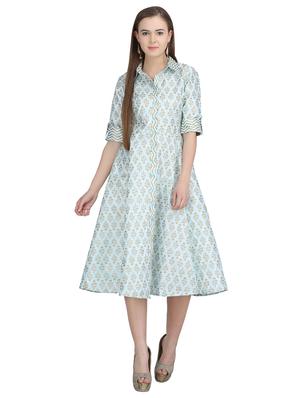 button down flared dress - 15113286 - Standard Image - 1