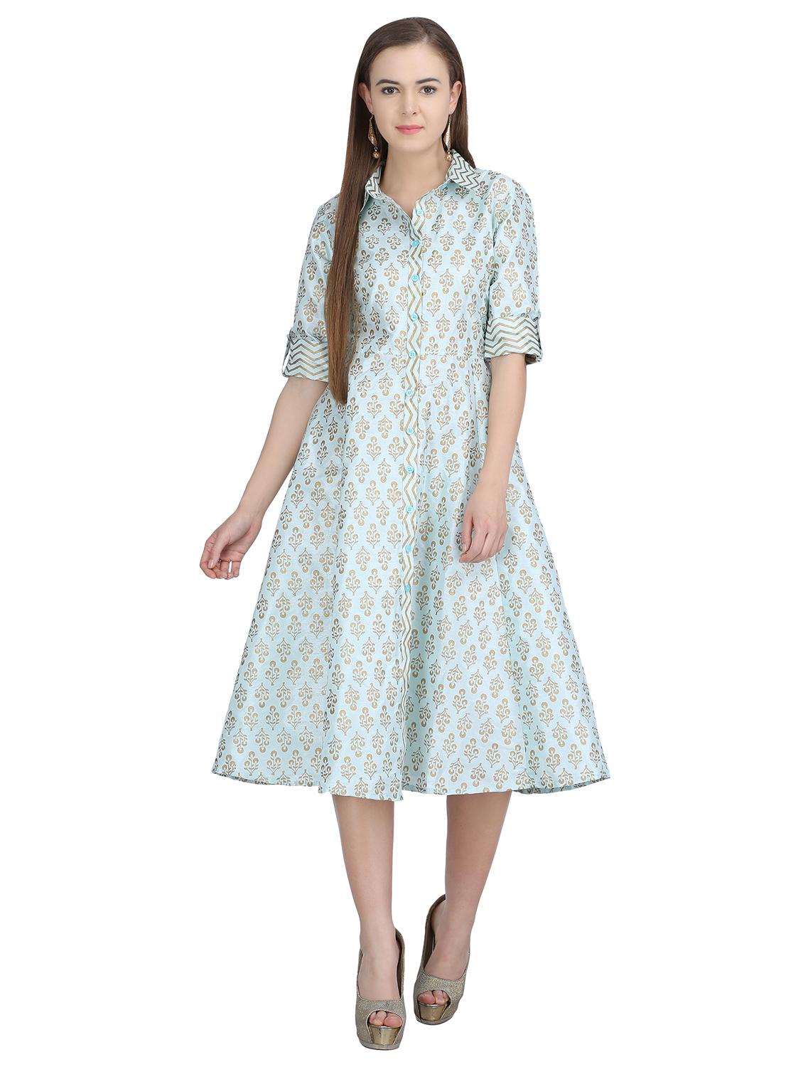 button down flared dress - 15113286 - Zoom Image - 1