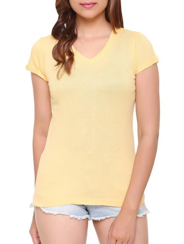 yellow solid cotton tee - 15113455 - Very Small Image - 1