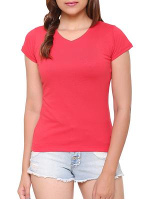 pink solid cotton tee - 15113456 - Standard Image - 1