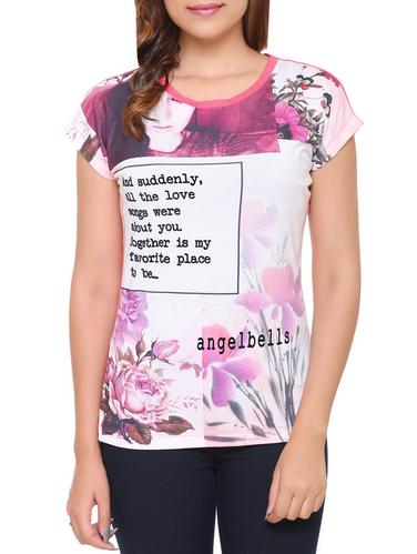 pink printed cotton tee - 15113473 - Very Small Image - 1