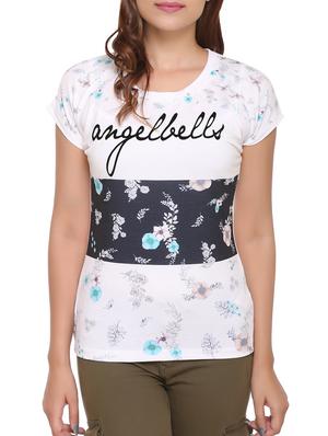 white printed cotton tee - 15113476 - Standard Image - 1