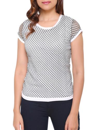 white printed cotton tee - 15113478 - Very Small Image - 1