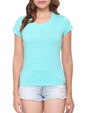 blue polka dot cotton tee - 15113479 - Standard Image - 1
