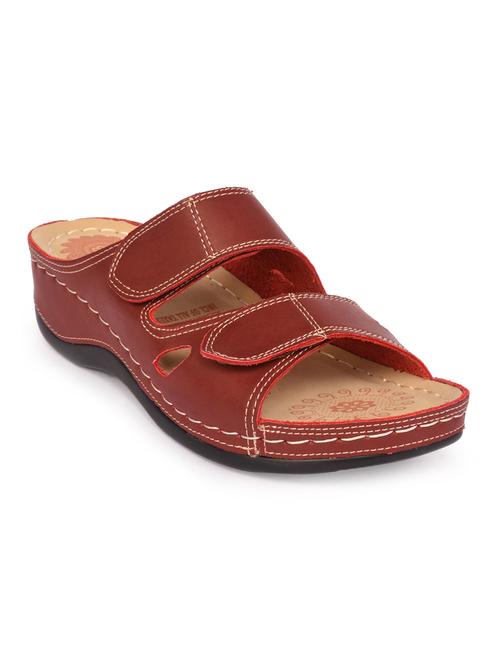 red faux leather slippers - 15113663 - Very Small Image - 1
