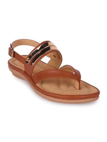 brown faux leather back strap sandals - 15113700 - Very Small Image - 1