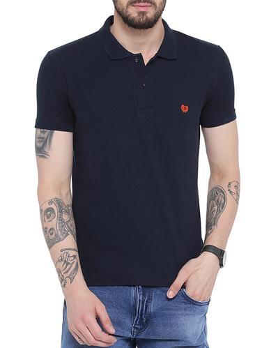 navy blue cotton blend polo t-shirt - 15113758 - Very Small Image - 1