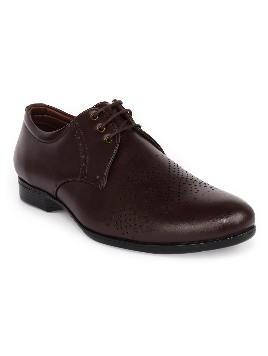 brown leatherette formal derby - 15113783 - Zoom Image - 1