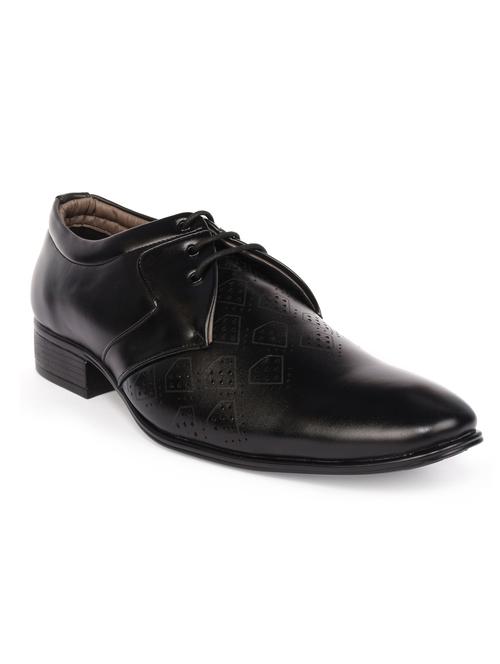 black leatherette formal derby - 15113784 - Standard Image - 1
