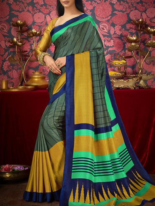 grey khadi bhagalpuri saree with blouse - 15114043 - Very Small Image - 1