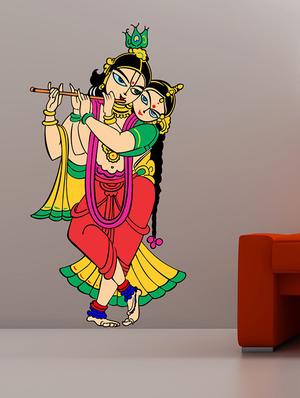 Art radhe krishna Wall Sticker - 15114188 - Standard Image - 1