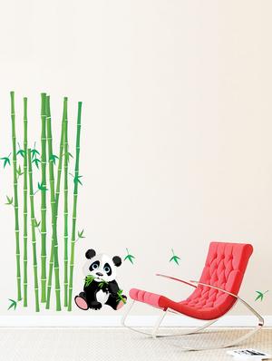 Panda with bamboo sticks Wall Sticker - 15114224 - Standard Image - 1