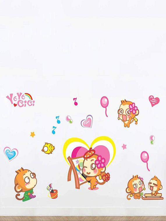 Painter Monkey Wall Sticker - 15114238 - Zoom Image - 1