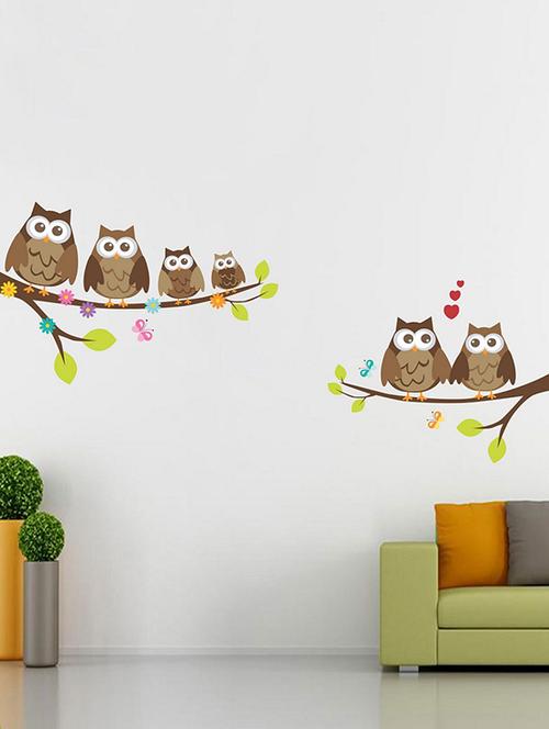Owl Family Wall Sticker - 15114243 - Standard Image - 1