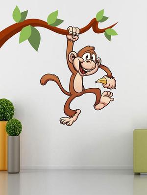 Hangging Monkey with Banana Wall Sticker - 15114263 - Standard Image - 1