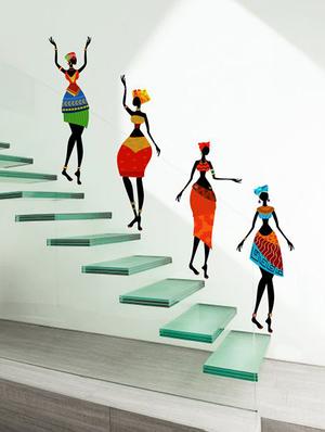 African Dancing Lady Wall Sticker - 15114297 - Standard Image - 1