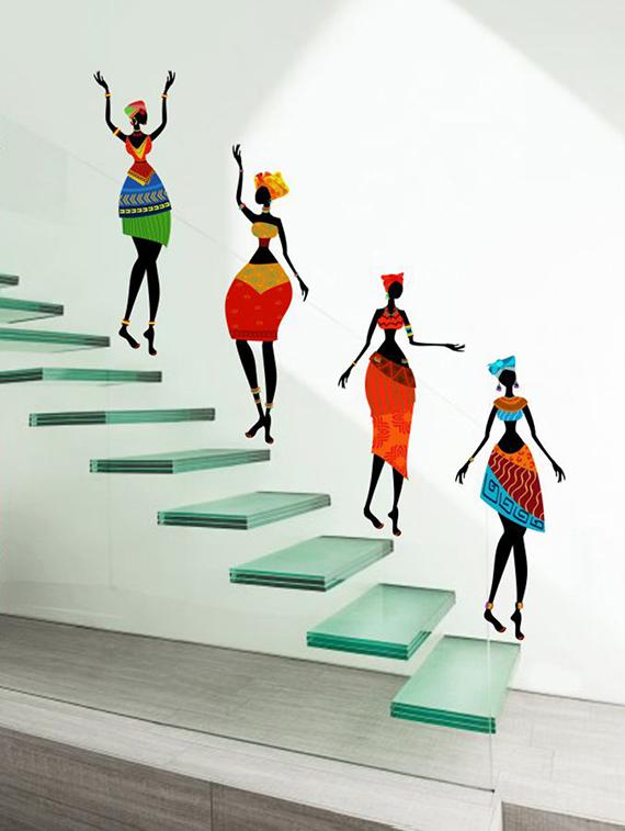 African Dancing Lady Wall Sticker - 15114297 - Zoom Image - 1
