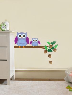 Owl son branch Wall Sticker - 15114383 - Standard Image - 1