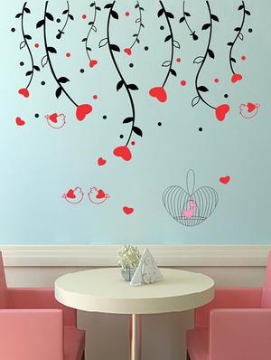 Heart Sparrow Tree Wall Sticker - 15114422 - Standard Image - 1