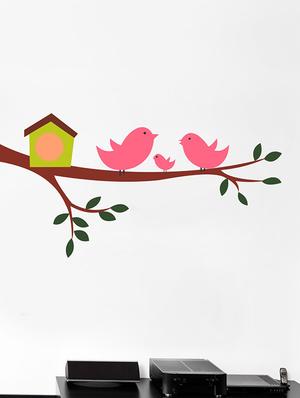 HAPPY BIRD FAMILY Wall Sticker - 15114424 - Standard Image - 1
