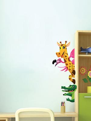 CUTE ANIMAL SIDE WALL STCKER Wall Sticker - 15114443 - Standard Image - 1