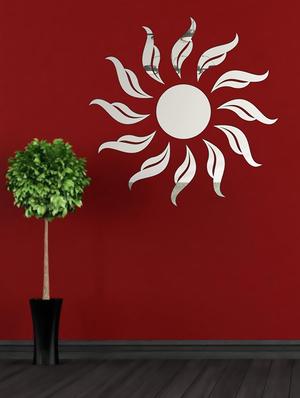 Sun Flame Silver Acrylic Mirror Sticker - 15114451 - Standard Image - 1