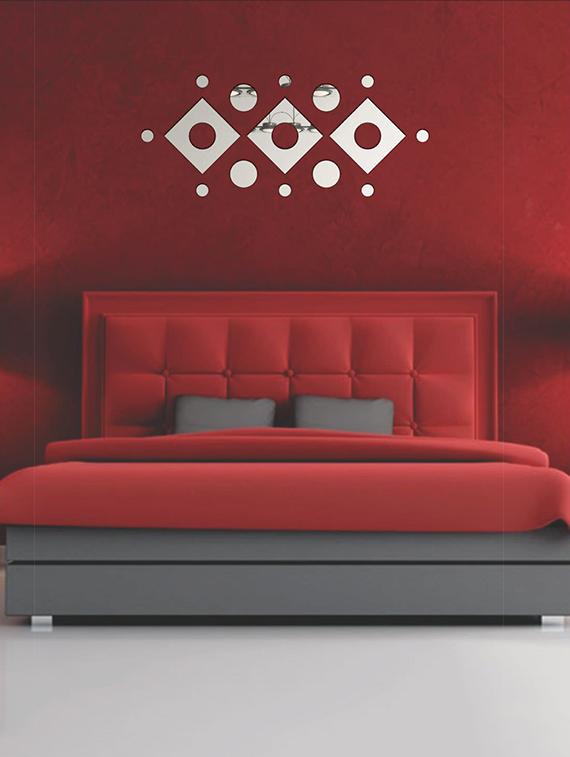Square And DotsSilver Acrylic Mirror Sticker - 15114467 - Zoom Image - 1