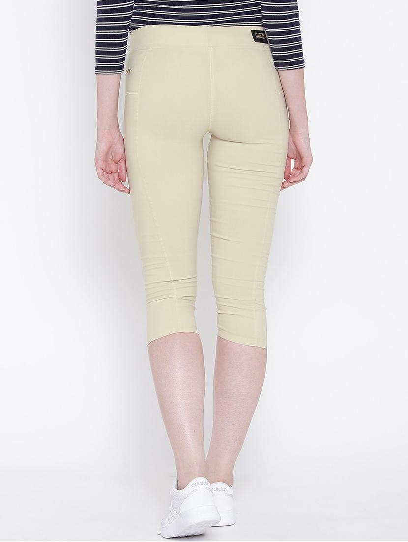 solid beige cotton capri - 15114479 - Zoom Image - 3