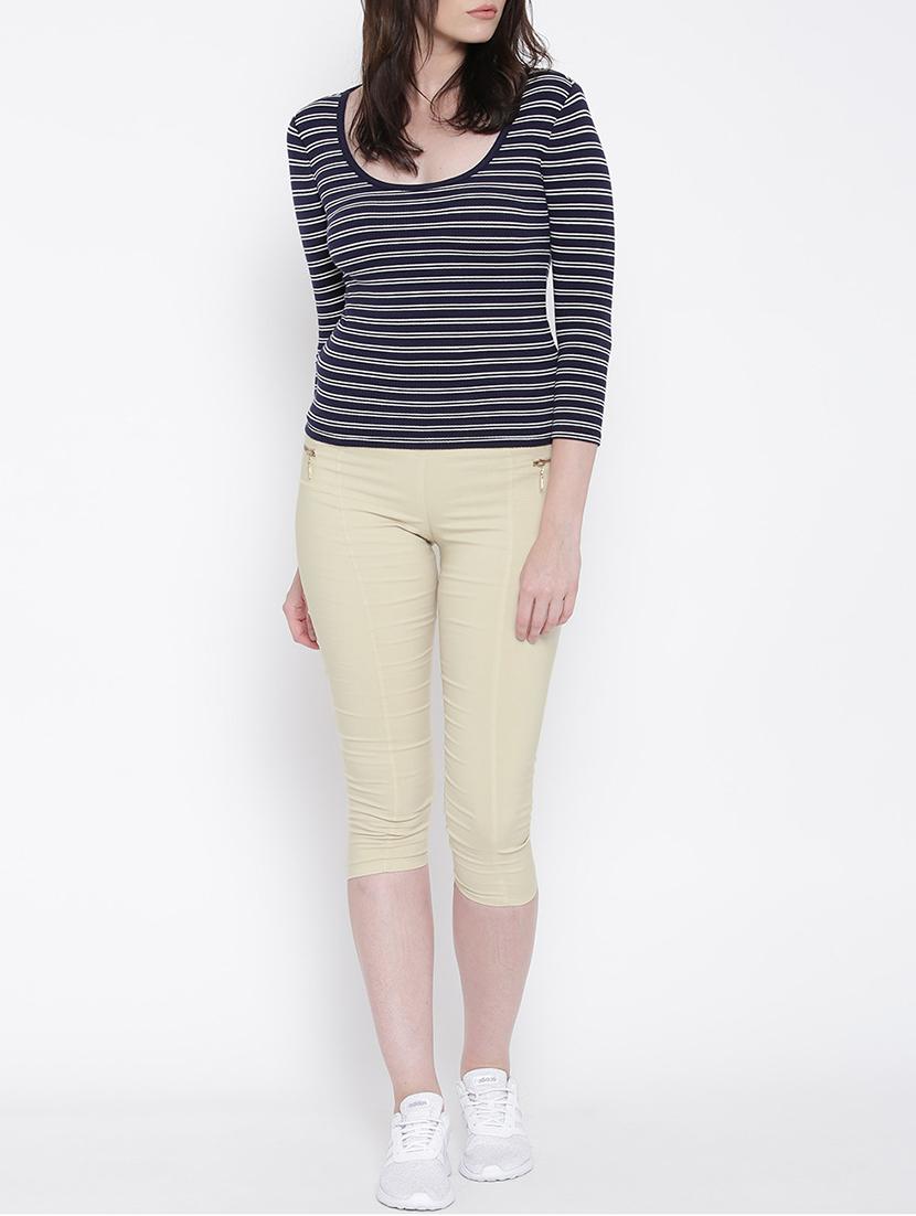 solid beige cotton capri - 15114479 - Zoom Image - 4