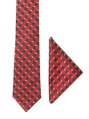red micro fiber tie, pair of cufflinks , 2 socks and a pocket square - 15114606 - Standard Image - 2