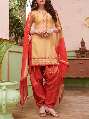 Embroidered unstitched salwar suit - 15114632 - Standard Image - 1