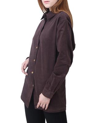 brown solid cotton shirt - 15114753 - Standard Image - 2
